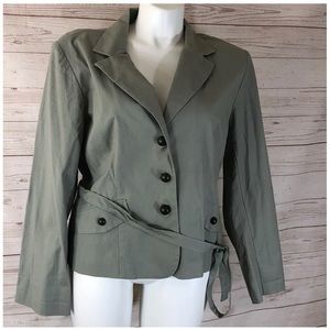Women’s green button up jacket with belt - 20W